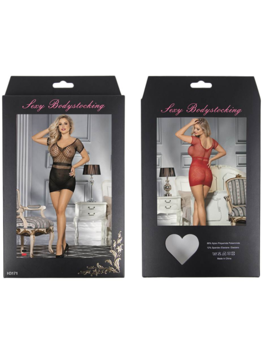 Queen Lingerie Vestido Cuerpo De Red Manga Corta S-L - Comprar Vestido sexy Queen - Vestidos sexys (7)
