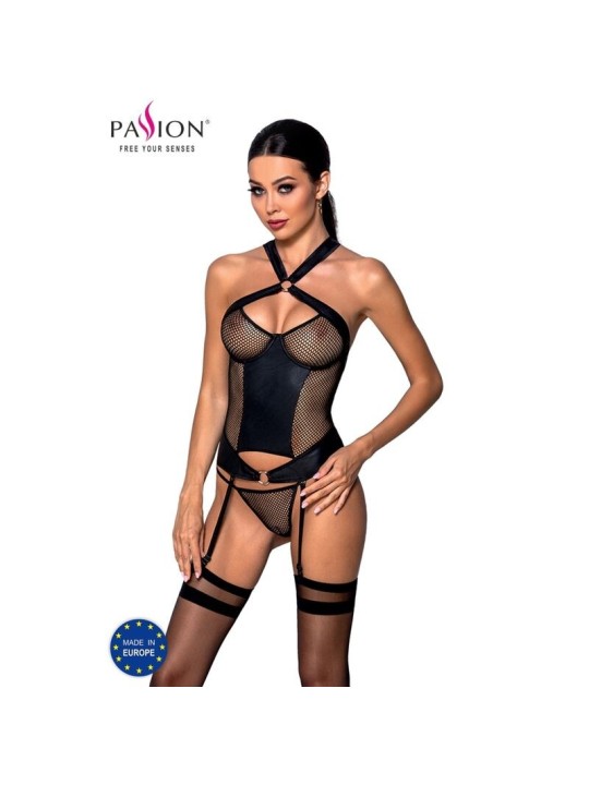 Passion Amanda Corset Cuero Ecológico - Comprar Lencería fetish Passion - Lencería fetish (1)