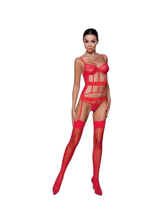 Passion Kyouka Corset Rojo - Comprar Conjunto sexy 3 pzas Passion - Conjuntos eróticos 3 o más piezas (1)