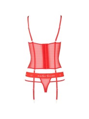 Passion Kyouka Corset Rojo - Comprar Conjunto sexy 3 pzas Passion - Conjuntos eróticos 3 o más piezas (3)