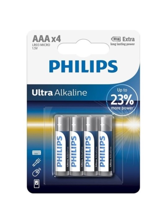 Philips Ultra Alkaline Pila AAA LR03 | Pilas Baterías