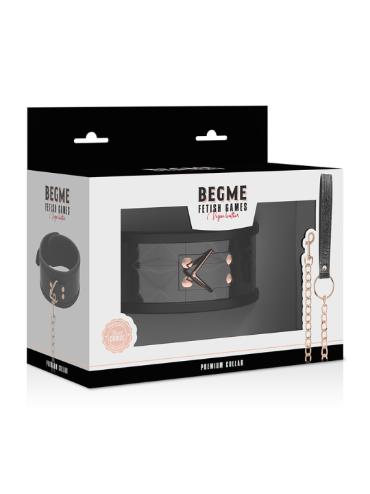 Begme Black Edition Collar Cuero Vegano Forro | Collar BDSM