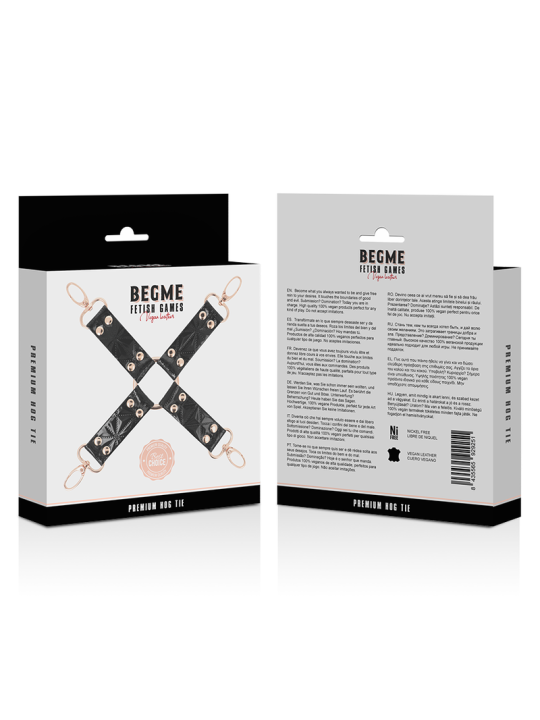 Begme Black Edition Hog Tie Cuero Vegano | Ataduras BDSM