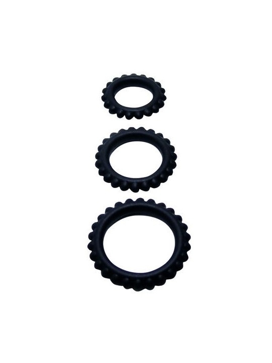 Baile Titan Set 3Pcs Cock Ring Black 2.8 + 2.4 + 1.9 cm - Comprar Anillo silicona pene Baile - Anillos de silicona pene (2)