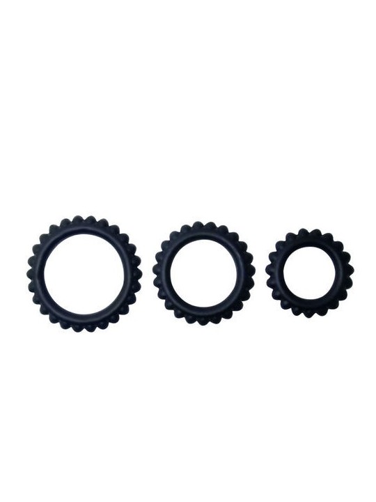 Baile Titan Set 3Pcs Cock Ring Black 2.8 + 2.4 + 1.9 cm - Comprar Anillo silicona pene Baile - Anillos de silicona pene (1)