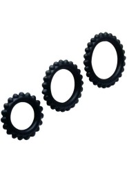 Baile Titan Set 3Pcs Cock Ring Black 2.8 + 2.4 + 1.9 cm - Comprar Anillo silicona pene Baile - Anillos de silicona pene (3)