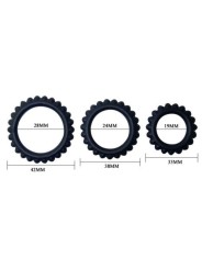 Baile Titan Set 3Pcs Cock Ring Black 2.8 + 2.4 + 1.9 cm - Comprar Anillo silicona pene Baile - Anillos de silicona pene (4)