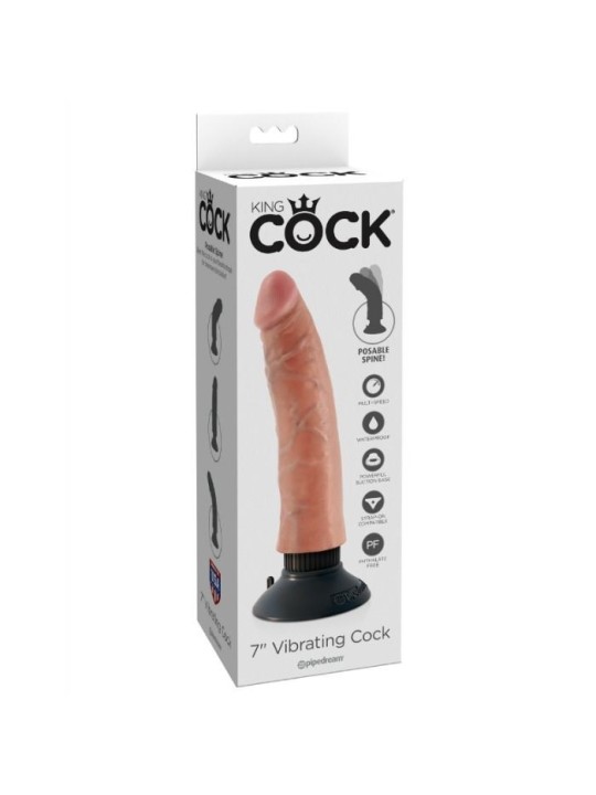 Dildo Vibrador King Cock 17.7 cm| Vibrador Realista | Pene