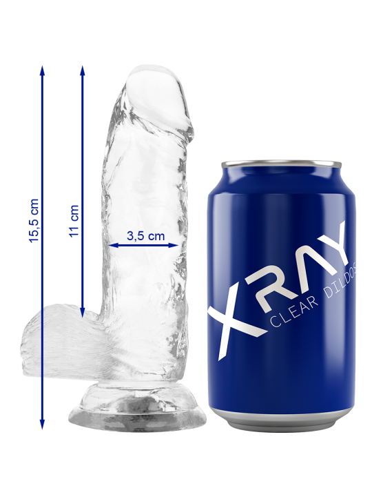 Xray Clear Dildo Realista Transparente 15.5 x 3.5 cm | Pene