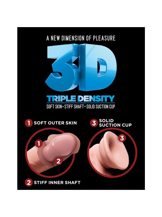 King Cock Dildo Triple Densidad Testículos 22.9 cm | Pene