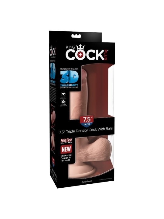 King Cock Dildo Triple Densidad Testículos 22.9 cm | Pene