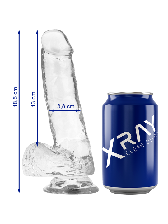 Xray Clear Dildo Realista Transparente 18.5 x 3.8 cm | Pene