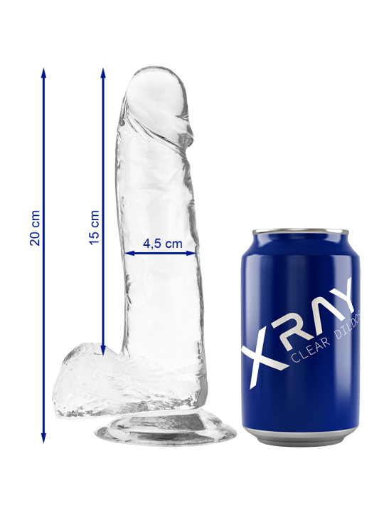 Xray Clear Dildo Realista Transparente 20 x 4.5 cm | Pene