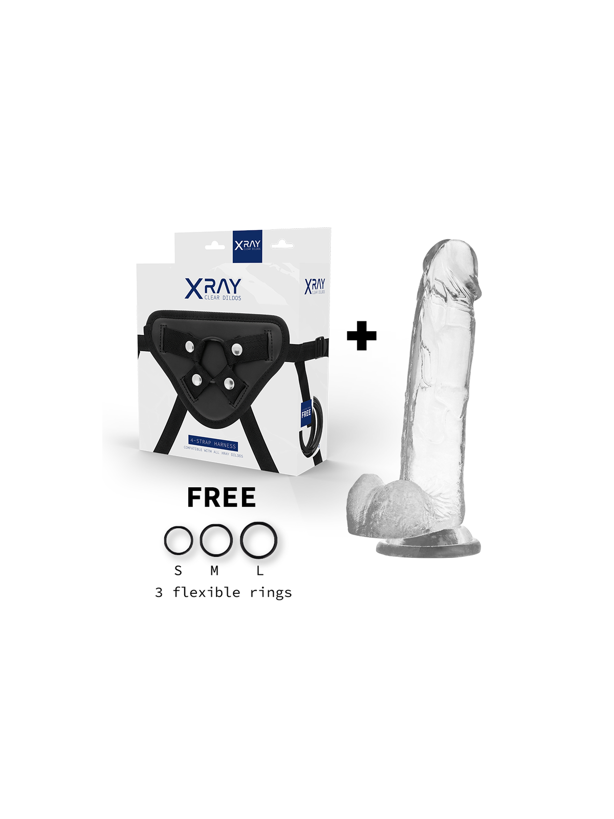 Xray Arnés + Dildo Realista Transparente 22 cm | Arnés Dildo