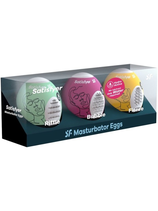 Satisfyer 3 Huevos Masturbadores Riffle Bubble & Fierce