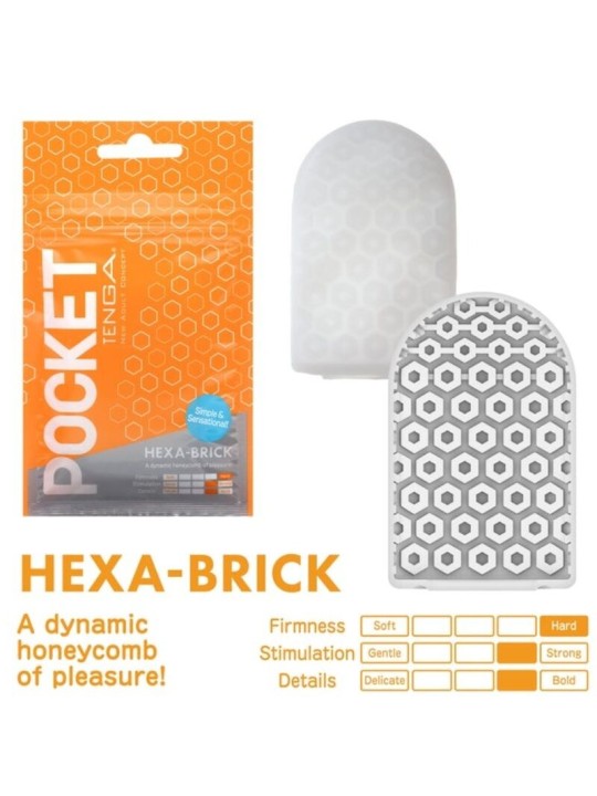 Tenga Hexa Brick Masturbador Pocket | Huevo Masturbador