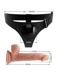 Pretty Love Harness Briefs Arnés Universal Dildo Kevin 19 cm Natural