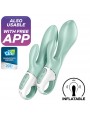 Satisfyer Air Pump Bunny 5+ Vibrador Rabbit Inflable App Verde