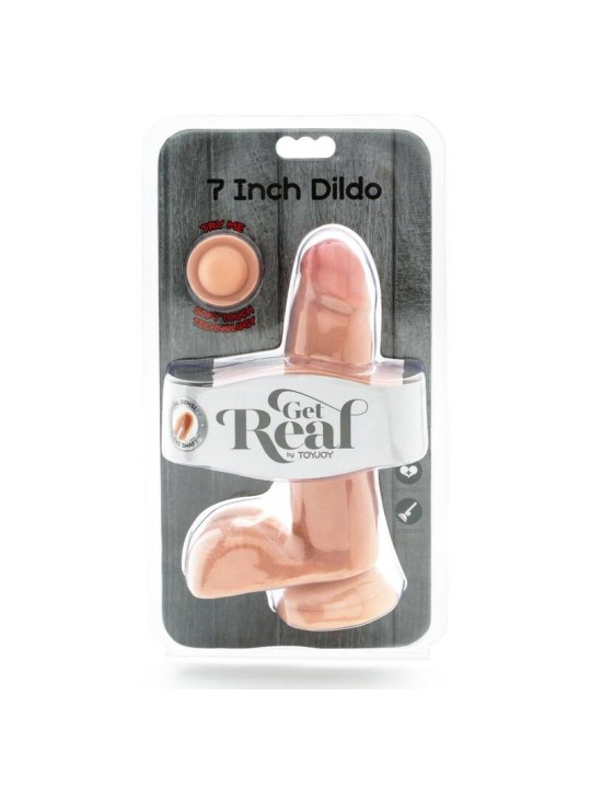 Get Real Dual Density Dildo 18 cm Testículos Natural