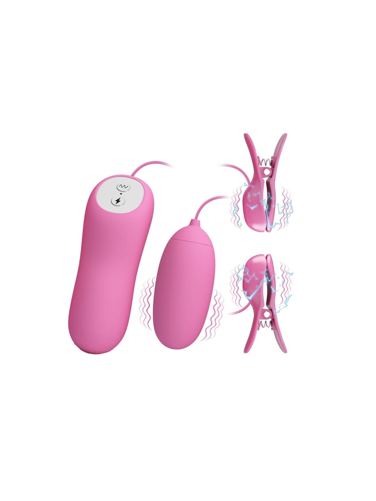 Pretty Love Pinzas Vibración & Eletroshock Rosa