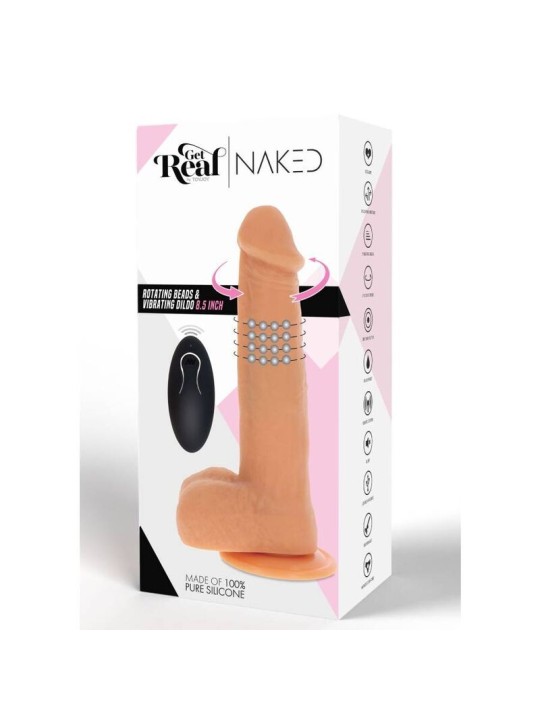 Get Real Dildo Vibrador Bolas Giratorias Natural