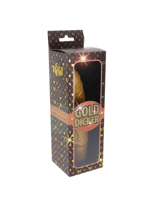 Get Real Gold Dicker Stim Vibrador Dorado