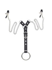 Ohmama Fetish Pinzas Pezones Con Cadenas & Anillo Pene