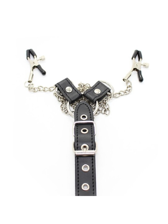 Ohmama Fetish Pinzas Pezones Con Cadenas & Anillo Pene