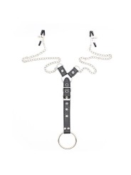 Ohmama Fetish Pinzas Pezones Con Cadenas & Anillo Pene