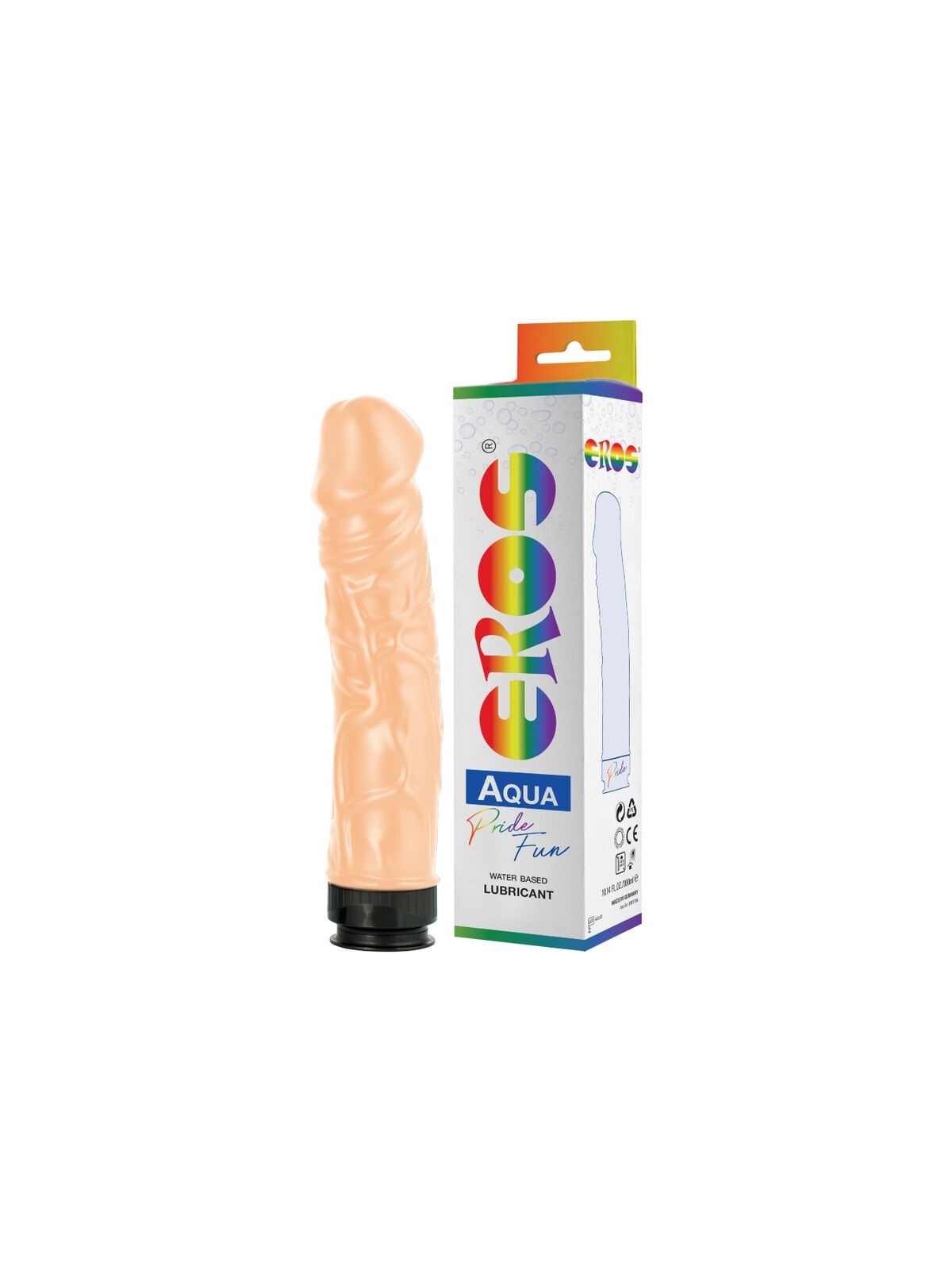 Pride Eros Aqua Lgbt Pride Dildo Con Lubricante Base Agua