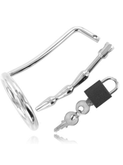 Metal Hard Anillo Testículos Con Plug Uretra Castidad - Comprar Castidad masculina Metal Hard - Castidad masculina (1)